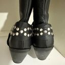 Double H Boots Women's 7 1/2 Black Leather Studded Moto Biker Riding Biker Shoes Size 7.5 Photo 5