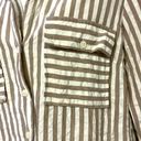 Flawless  Button Down Tan and Cream Striped Shirt- Medium Photo 2