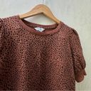 Nine West  || Women’s Balloon Short Sleeve Blouse Animal Print Medium Photo 2