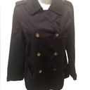 Banana Republic  Short Double Breasted Trench Coat Sz. M Black Inlined No Belt Photo 0