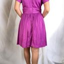 Anthropologie | Vibrant Purple Satin Finish Mini Dress with Deep V-Neckline Photo 17