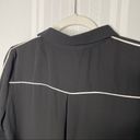 T Tahari  Tyra Contrast Piping Blouse Black White Photo 9