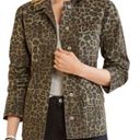 Good American  womens 1 small utility jacket sage leopard green new schaket butto Photo 0