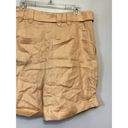 Farm Rio  Women's Beige High Waisted Belted Tailored Linen Shorts Pockets L NWT Photo 6