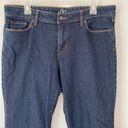 Loft Ann Taylor  Mid Rise Curvy Boot Cut Jeans in Rinse Wash - Curvy Fit Size 12 Photo 2