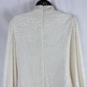 Alexis  Lunia Ivory Cream Sequined Shift Mini Mock Neck Long Sleeve Dress Size XS Photo 6