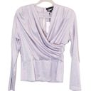 Something Navy  Front Wrap Jacquard Top Purple Lilac / XXL NEW Photo 3