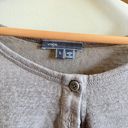 Vince  100% Linen Button Up Light Brown Henley Tee Top‎ Womens Size L Long Sleeve Photo 4