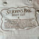 st. john's bay  Corduroy Boot Cut Pants Womens‎ Sz 8 Tan Mid Rise TALL LONG Casual Photo 3