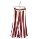 Madewell  Wide Leg Linen Pull On Striped Crop Pants Red Cream Size XS Photo 1