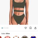 One Piece Olive Green Cut Out  Bodysuit Photo 1