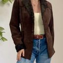 st. john's bay Vintage Penny Lane Brown Suede Leather Faux Fur Trimmed Coat Jacket Photo 0