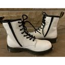 Dr. Martens  1460 smooth, leather, white combat boot in women’s size 7. Photo 5