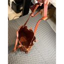 Madewell  Drawstring Transport Tote Brown Leather Cognac Purse Bag Photo 6