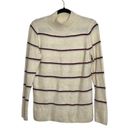 Old Navy Cream & Maroon Striped Mock Neck Plush Tunic Sweater Photo 0