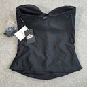 DKNY  Black Bandeau Ruched Tie Tankini Swimsuit Top Women's Medium Convertible Photo 0