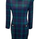 Vintage Plaid Tartan Bodycon Dress Preppy Dark Academia Green Purple Black Photo 0