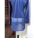 Tommy Bahama  Womens Button Front Shirt Blue Long Sleeve Collar Stretch Pocket S Photo 5