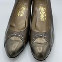 Salvatore Ferragamo  Italy Womens Pump Size 6 AA Brown Beige Leather metallic Photo 1