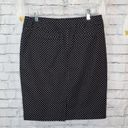 Sharagano  Black Polka Dot Pencil Skirt Sz 6 Photo 4