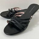 Tommy Hilfiger  leather slide sandals women's 9.5 black straps low platform heel Photo 0