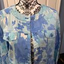 Denim & Co Size Medium Blue Floral Spring Jacket Photo 1