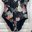 Modcloth Womens  Promised Paradise Black Floral Plunge Swimsuit Size XL EUC #2943 Photo 3