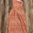 l*space L* Chloe Dress in Wild Bunch Orange Size Small One Shoulder NWT Faux Wrap Photo 5