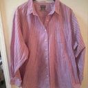 L.L.Bean  long sleeve button down shirt, pink stripe, size 3X Photo 0