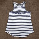 Grayson Threads White/Blue Striped Weekend Tank Top, Women's XS Photo 0