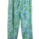 Oleg Cassini  Weekend Blue Green Paisley Print Cropped Pants L Photo 1