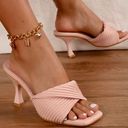 Light pink Minimalist Twist Heeled Mule Sandals Size 9 Photo 1