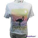 Grayson Threads  Cropped Flamingo Graphic Tee Shirt Size Small Photo 0