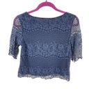 Alya  lace crochet cropped crop top shirt oversized fit medium Photo 5