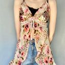 George Floral Y2K 90s Babydoll Sheer Open Front Pink Cami Top Photo 0