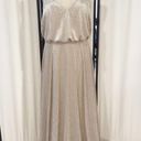 Hayley Paige Occasions  Women's Gold Metallic Bridesmaid Gown Dress Size 10, 5953 Photo 3