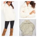 Show Me Your Mumu  Kassidy Faux Fur Pullover Zip Sweater in Cream Photo 1