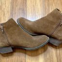 Kensie  Suede Cognac Leather Ankle Booties Photo 1