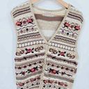 White Stag Vintage  Women's Knit Vest Embroidered Button V Neck Large Photo 0