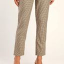 Lulus NWT  She's All Plaid Beige and Brown Plaid Straight Leg Pants Photo 2