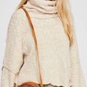 Free People Beige Turtleneck Oversized Knit Sweater Photo 0