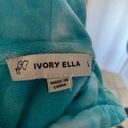 Ivory Ella  Womens Hoodie Size Large Short Sleeve Cropped Tie Dye Blue Tan Photo 60