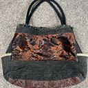 vintage handmade quilted patchwork textured large tote bag purse boho multi Photo 3