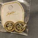 Superstar Accessories Zirconia Snake Print Stud Earrings Brown, Black, & Tan NWT Photo 1