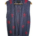 Lane Bryant  Women's Red & Blue Star Print Open Front Cardigan 10-12 Large Photo 0