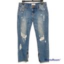 One Teaspoon One by  Freebirds Distressed Blue Buoy Cropped Ankle Zip Jeans 27 Photo 1