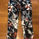 OVI collage print satin ankle pants size M Photo 9