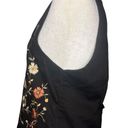 Vintage Boho Embroidered Floral Vest Small Cotton Photo 6