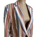 Frame  Revolve Multicolor Linen Striped Lightweight Blazer size 6 Photo 6