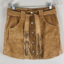 BLANK NYC Fringe Belt Leather Mini Skirt Photo 0